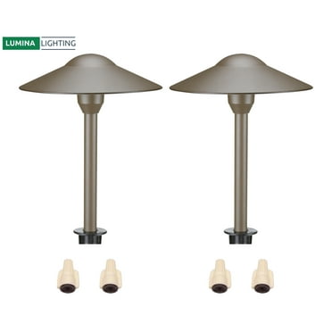 3W Landscape Pathway Lights (2 Pack) - Low Voltage Cast-Aluminum Outdoor Pathway Light and Area Light - 3000K 12V Waterproof - G4 LED 3W Bulb Lighting for Yard Garden Pathway (Bronze)