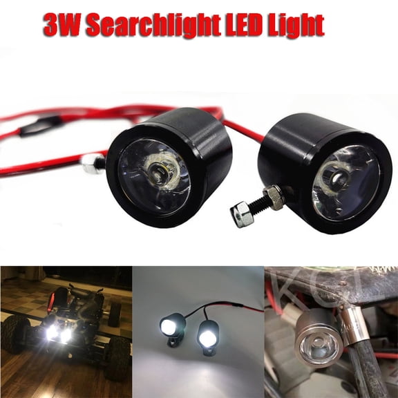 3W Searchlight LED Light Kit for 1/10 Scale RC Crawler Truck Car Traxxas SCX10 D90 5th Scale Short Course Truck RC Model Accessories
