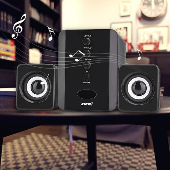 3W Treble And Bass Independent Adjustment Mini Subwoofer, Rear 3 Inch Bass Speaker DV 5V And USB 5V Wired Speaker, Tablet PC for Cellphone