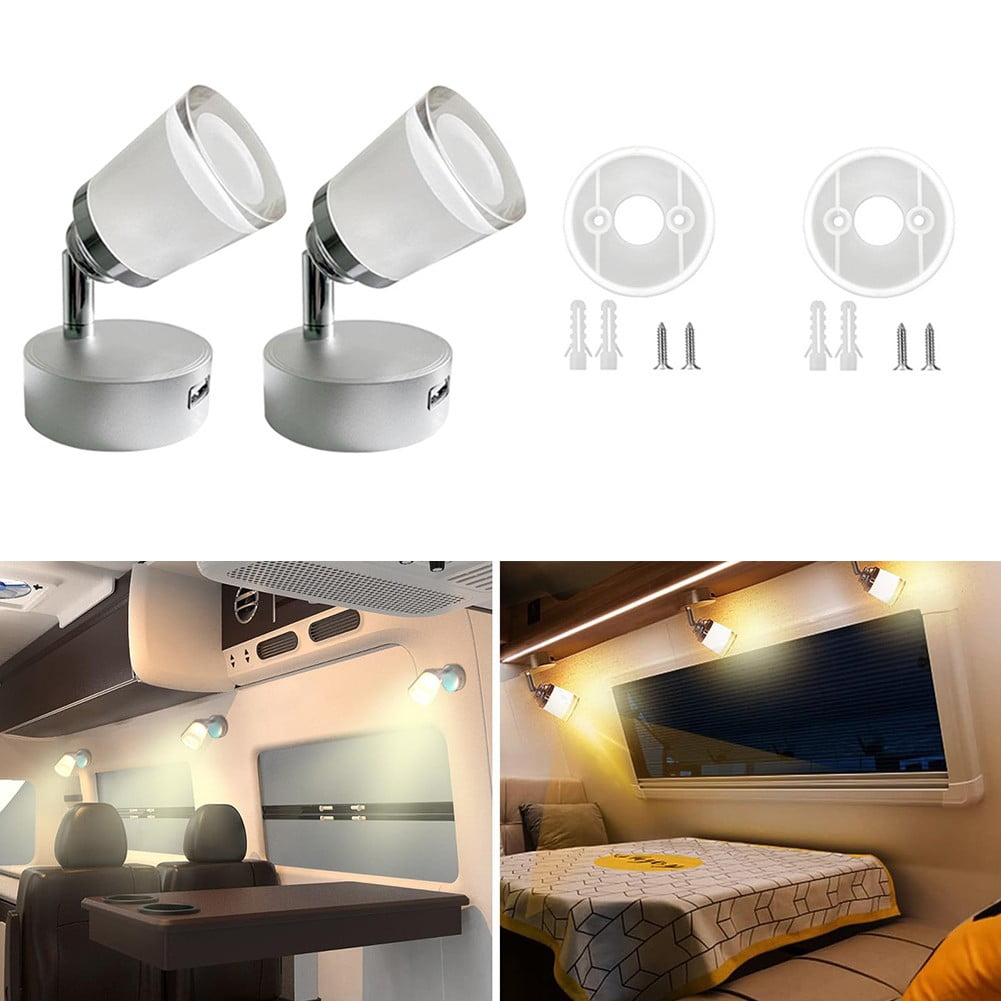 3W Usb Led Rv Reading Bedside Lamp Spotlight Car Van Interior Wall Sconce 12-24V