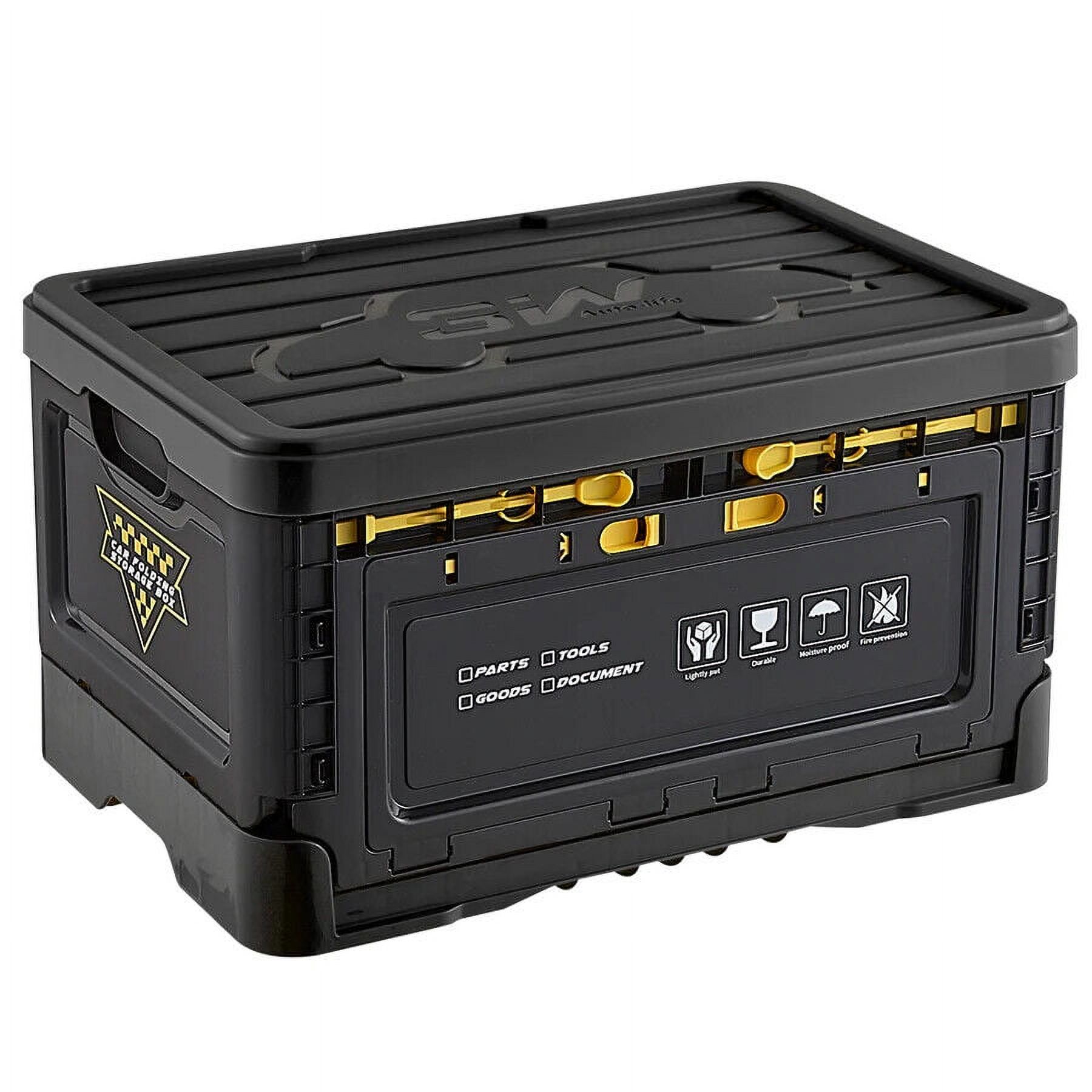 3W Versatile Folding Storage Box Automotive Organizers, Black