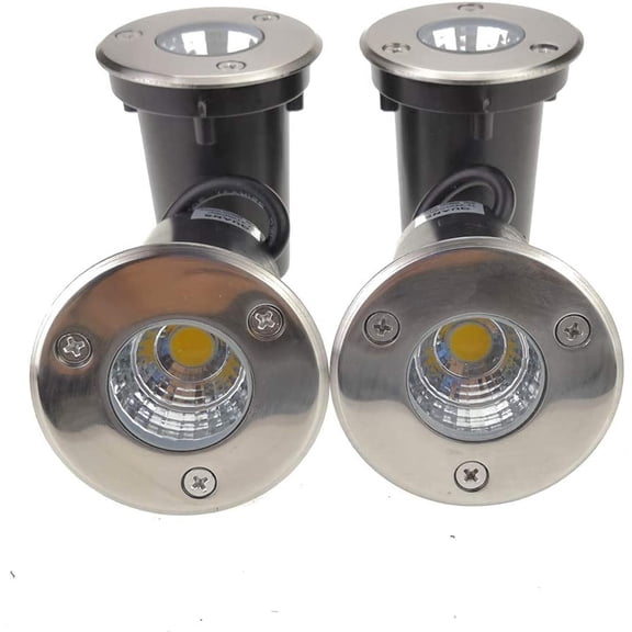 3W Watt 12V 24V DC AC Low age in Ground Well Outdoor LED Light, in-Ground Landscape Lighting Spotlight for Deck, Step, Pathway, Driveway, Garden, Yard, Patio (Warm White, 4 Pack)