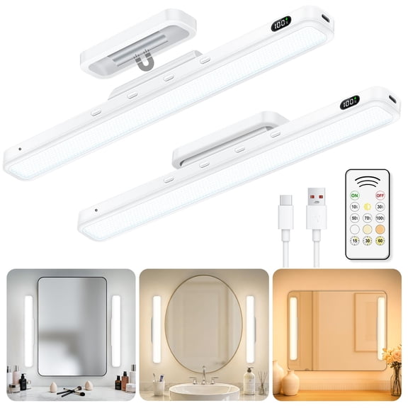 3W White Vanity Mirror Lights 2-Pack Makeup, Bedroom, Bathroom Lighting