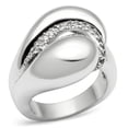thumbnail image 1 of 3W227 - Rhodium Brass Ring with AAA Grade CZ in Clear, 1 of 3