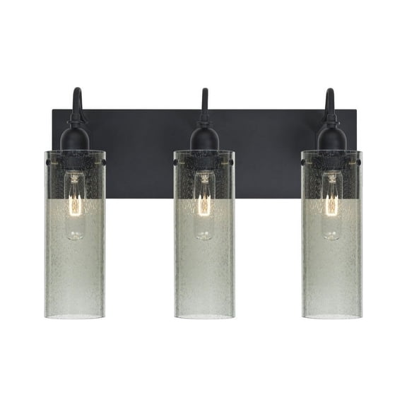 3WG-JUNI10MS-BK-Besa Lighting-Juni 10 - Three Light Bath Vanity-Moss Bubble Glass Color