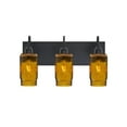 thumbnail image 1 of 3WG-MILO4AM-BK-Besa Lighting-Milo 4 - Three Light Bath Vanity-Amber Glass Color, 1 of 2