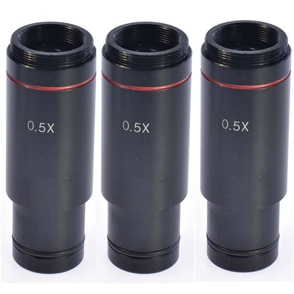 3X, 0.5X C Mount Microscope Adapter 23.2mm Electronic Eyepiece Reduction Lens 0.5X Microscope Relay Lens