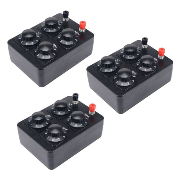 3X 0-9999 Ohm Simple Resistance Box Precision Variable Decade Resistor Teaching Instrument,3 x Simple Resistance Box,black