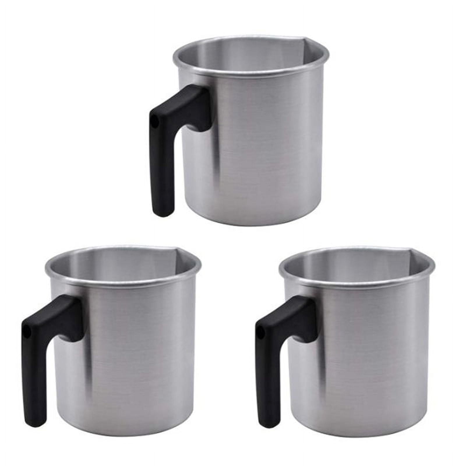 3X 1.2L Candle Melting Pot Wax Melting Cup Wax Melting Pot Candle Making Pouring Pot for Home DIY Candle Store,3 x Candle Melting Pot,silver