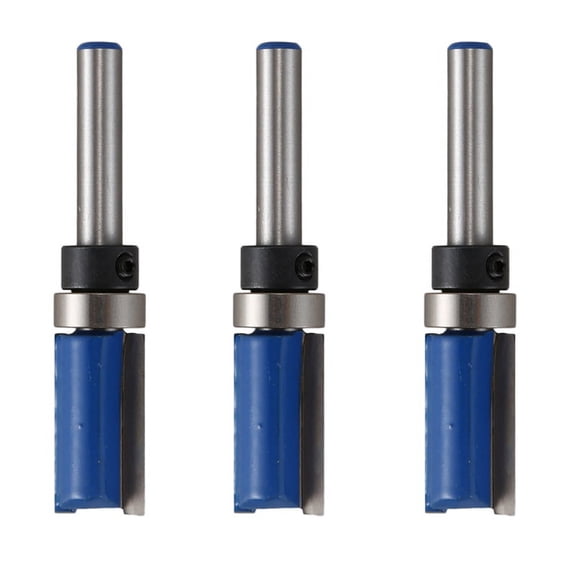 3X 1/4Inch Shank Router Bit Twin 2 Fluted Imperial Jig Template Cutter Woodworking