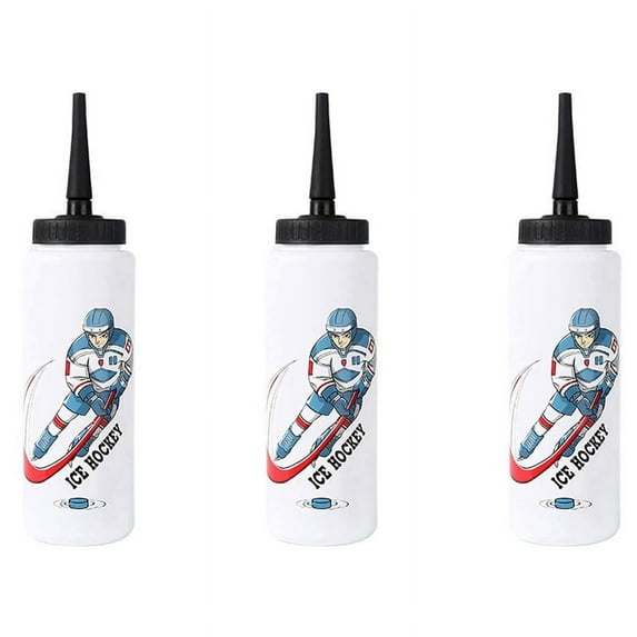 3X 1000ML Ice Hockey Water Bottle Portable High Capacity Football Bottle Classic Design Sports Bottle A