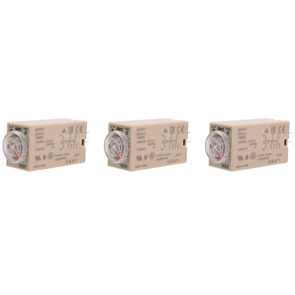 3X 10S Delay Timer Time Relay H3Y2 AC 220V 8 PIN Adjusting Knob Control Timing Relay for Household Electrical