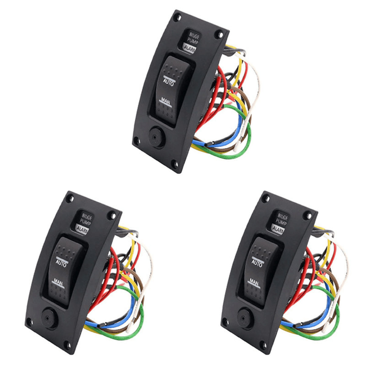 3X 1224V Bilge Pump Switch Waterproof Alarm Deck Cleaning Control Panel for Boat Bilge Pumps On
