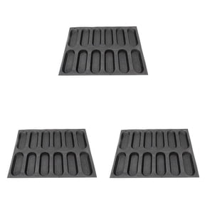 3X 12 Holes Silicone Pan-Non-Stick Perforated French Bread Pan Forms,Hot Dog