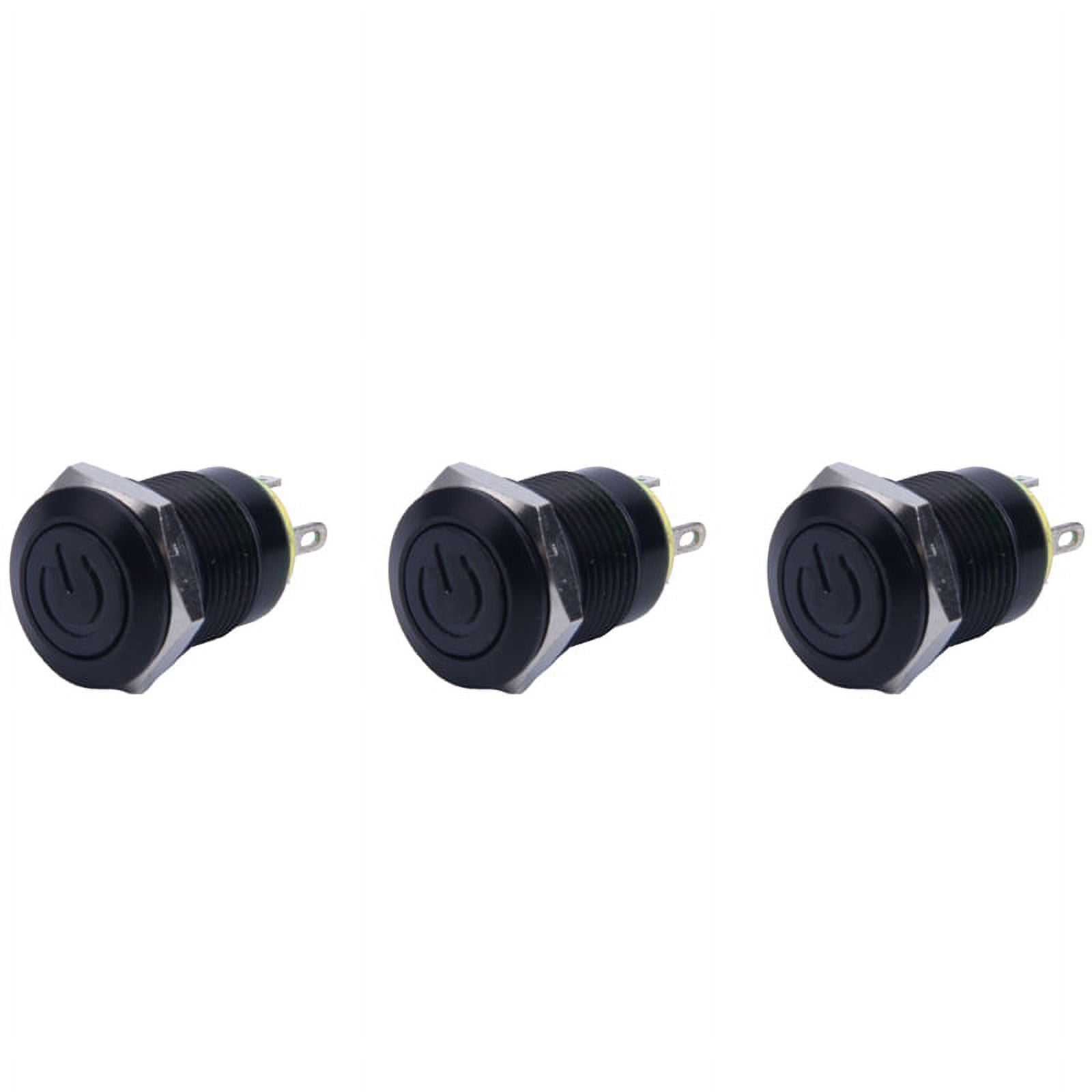 3X 12V 2A 9.5mm LED Metal Cap Power Momentary Button Switch Car DIY ...