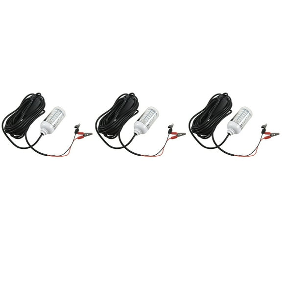 3X 12V LED Green Underwater Submersible Night Fishing Light Crappie Boat Fishing Light,3 x fishing light set,Green Light