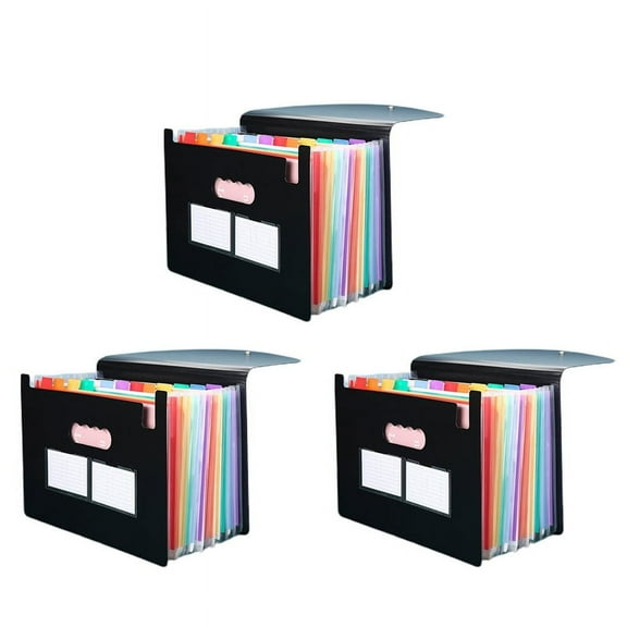 3X 13 Pockets Expanding File Folder A4 Expandable File Organizer Standing Accordions Folder