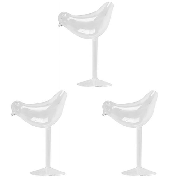 3X,150Ml Bird Shape Cocktail Goblet Glass Personality Molecular Smoked Modelling Glass Fantasy Wine Goblet