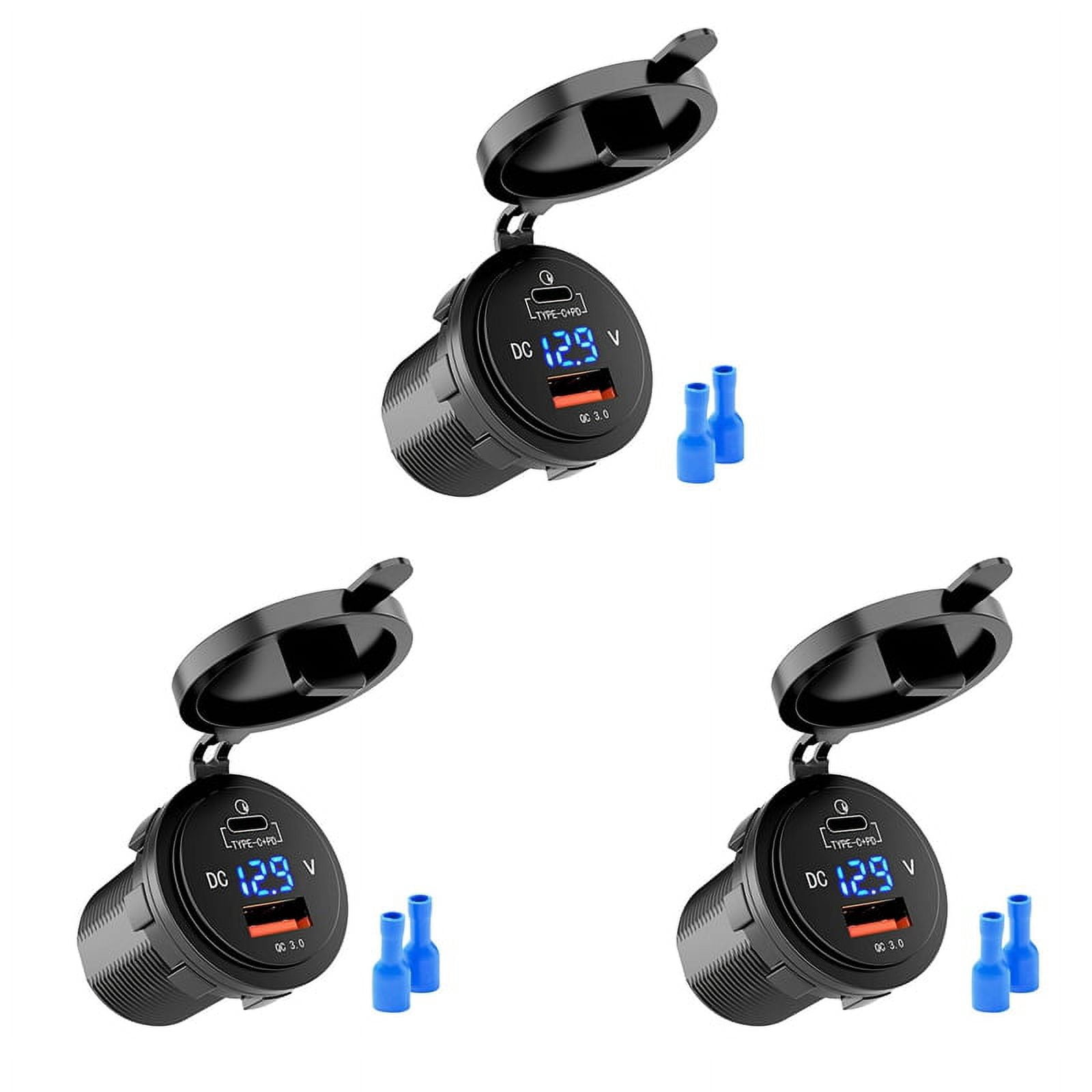 3X 18W Quick Charge 3.0 USB Car Charger 48W Type-C PD Fast Charge ...