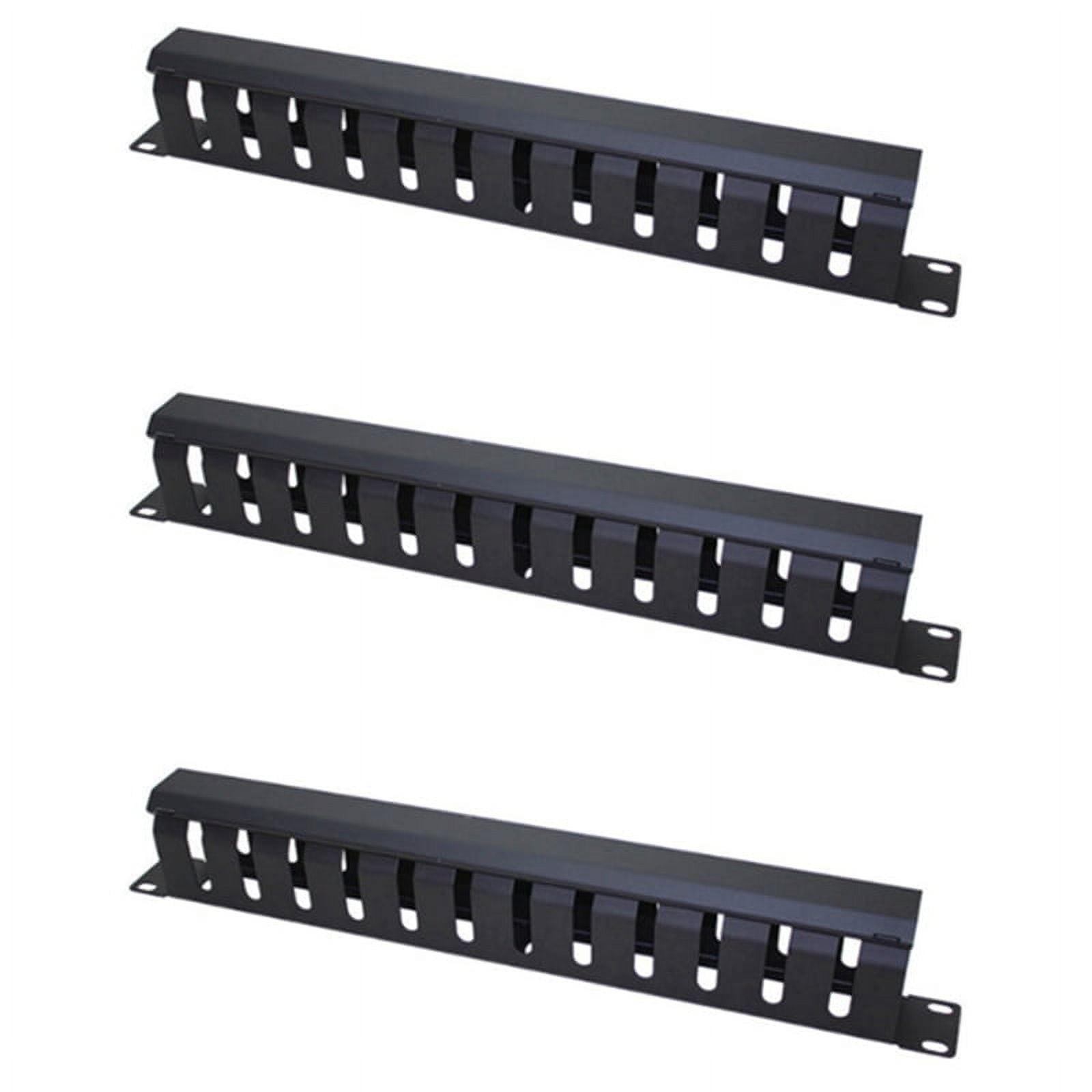 3X 1U Horizontal Mount 19 Inch Server Rack, 12 Slot Metal Finger Duct ...