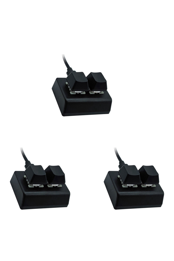 3X 2 Keys Macro Programming Keyboard RGB Mini Keyboard Gaming Drawing Red Switch Custom Keyboard OSU Gaming Keypad,Black