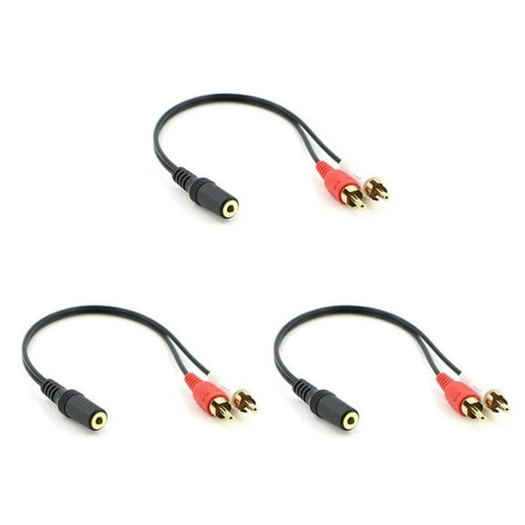 3X 2 Male to Female 3.5mm Jack Aux Stereo Audio Cable,3x Audio Line,Photo Color
