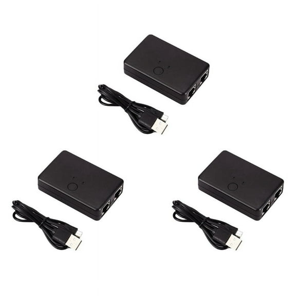 3X 2 Port Network Switch RJ45 Splitter Cable Extender 100Mbps Power Free Way Adapter Connector