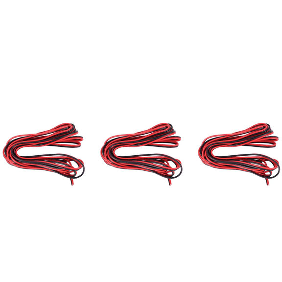 3X 20 Gauge per 3 Meter Red Black Zip Wire Awg Cable Power Ground Stranded Copper Car