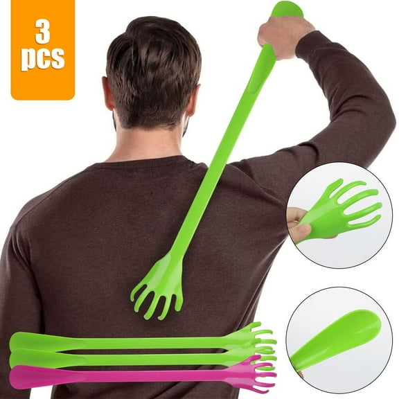 3X 20" Plastic Hand Back Scratcher Massager Pick Itch Long Reach Shoehorn