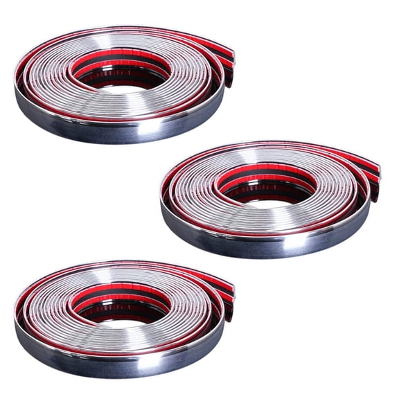 3X 20mm 5M Chrome Moulding Strip Trim Self Adhesive Crash Protector
