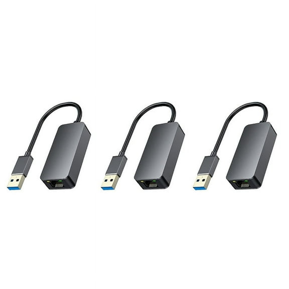 3X 2500Mbps USB C Ethernet to RJ45 2.5G USB Wired Adapter RJ45 LAN Network Card for PC Laptop,3 x USB to RJ45 network converter,Black