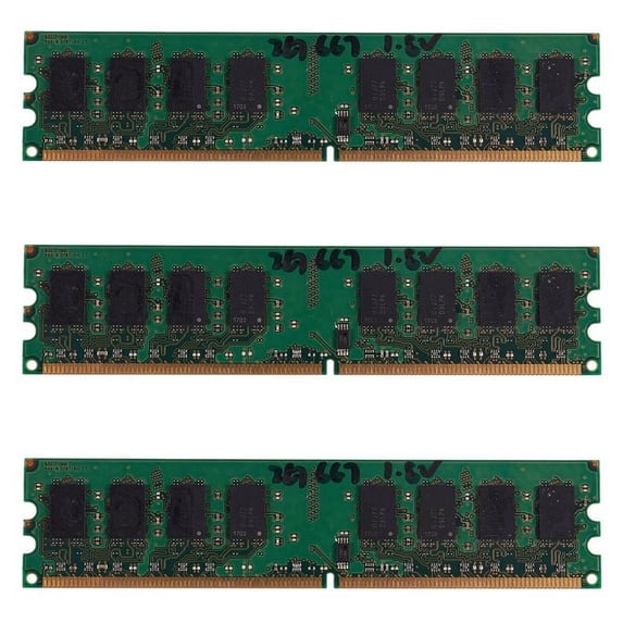 3X 2GB DDR2 PC2-5300 667MHz 240Pin 1.8V Desktop DIMM Memory RAM for , for AMD(2GB/667),3 * Memory RAM,green