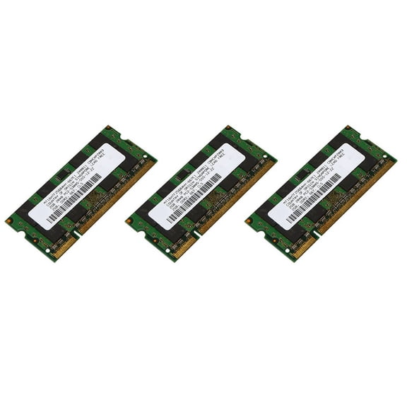3X 2GB DDR2 RAM Memory 667Mhz PC2 5300 Laptop Ram Memoria 1.8V 200PIN SODIMM for AMD,3 x Memory,green