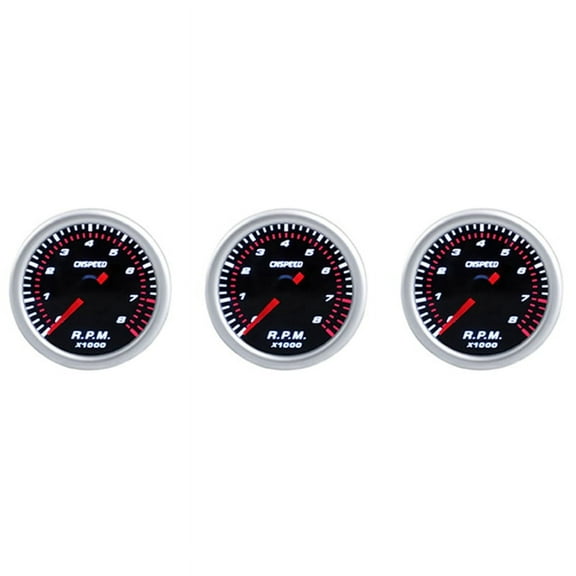 3X 2Inch 52mm Auto Car Tachometer Tacho Gauge 0-8000 RPM 12V Universal Car Motor White LED Meter Pointer RPM