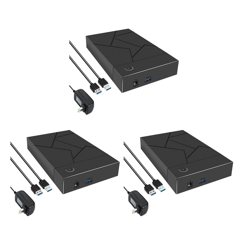 3X 3.5 Inch HDD Enclosure USB 3.0 to SATA Hard Drive Case SSD Enclosure External Solid State Hard Drive Disk Box-US Plug