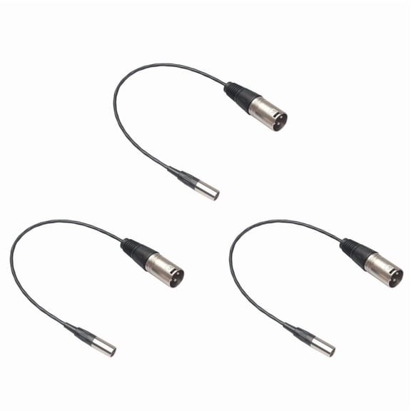 3X 3 Pin Male to 3 Pin Male XLR Mini Plug Audio Cable XLR Male to Mini XLR Male Audio Cable Connector Microphone Cable