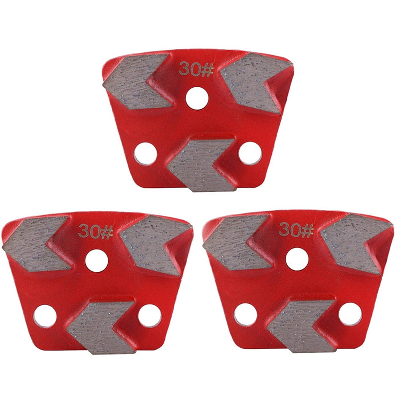 3X 30 Grit Metal Bond Scraper Trapezoid Diamond Floor Grinding Pad Disc for Removing Adhesives