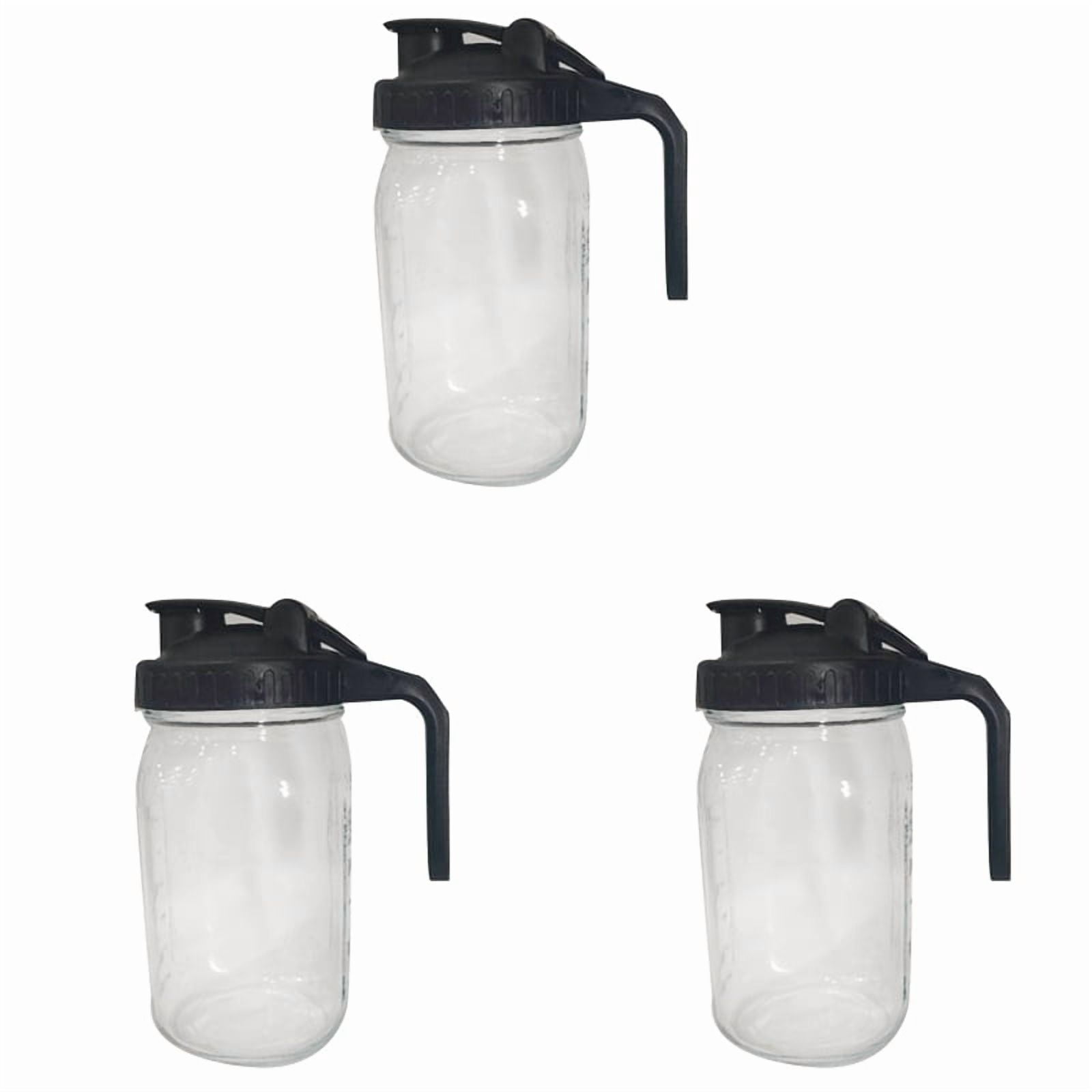3X 32Oz Jar Pour Spout Lid -Glass Pitcher with Lid ,Breast Milk Pitcher,Seal for Juice,Milk,Coffee,Tea,Lemonade