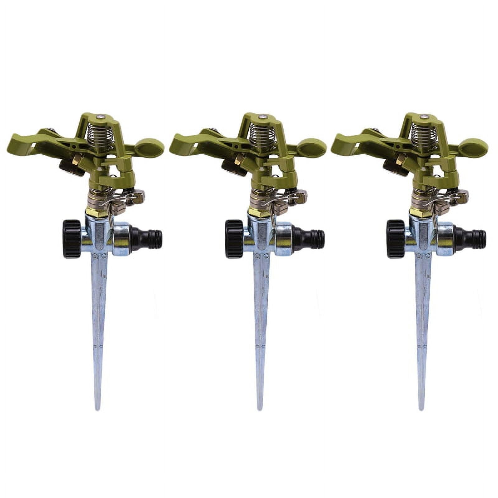 3X 360 Degree Rotary Irrigation Sprayer Sprinkler for Lawn Garden Golf Grass Impulse Spike Hose Water Sprayer