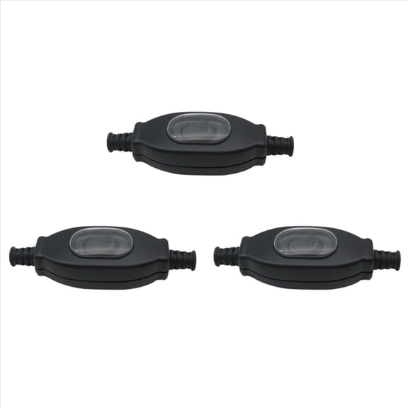 3X 3A 250V 8mm Waterproof in Line Switch Cord Switch IP65 Round Wire Silver Contact Double Cut Switch Dust Switch