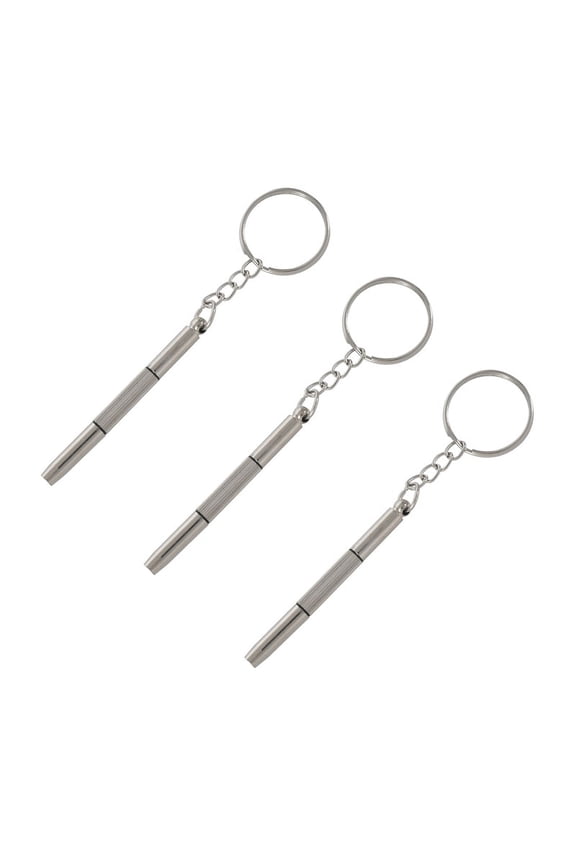 3X 3In1 Mini Alloy Screwdriver Key Ring Watch Glasses Repair Tool