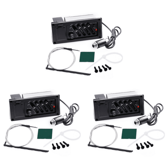 3X 4-Band EQ Equalizer Piezo Pickup for EQ-7545R Pre-Amp Acoustic Guitar Preamp Amplifier Tuner