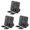 thumbnail image 1 of 3X 4 Function Panel Dual USB Charger Green LED Volt 12V Power Outlet ON- Switch, 1 of 8