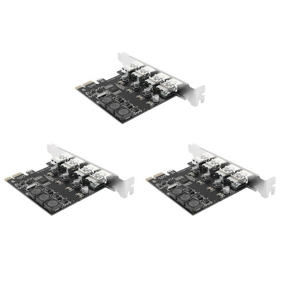 3X 4 Port USB 3.0 Pci Express Expansion Card Pcie Pci-E USB 3.0 Host Controller 4 x USB3.0 USB 3.0 Add on Card,3 x Expansion Card 3 x Screw,black