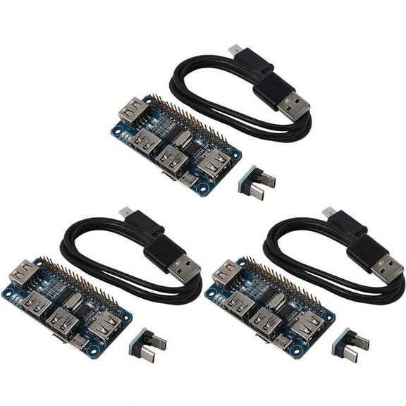 3X 4 Ports USB HUB HAT for 3 / 2 / Zero W Extension Board USB to UART for Serial Debugging