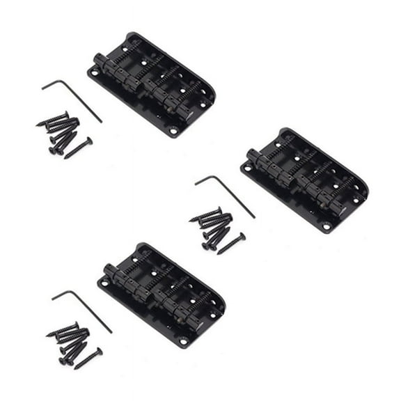 3X 4 String Vintage Style Hardtail Bridge for Jazz Top Load Upgrade,Black