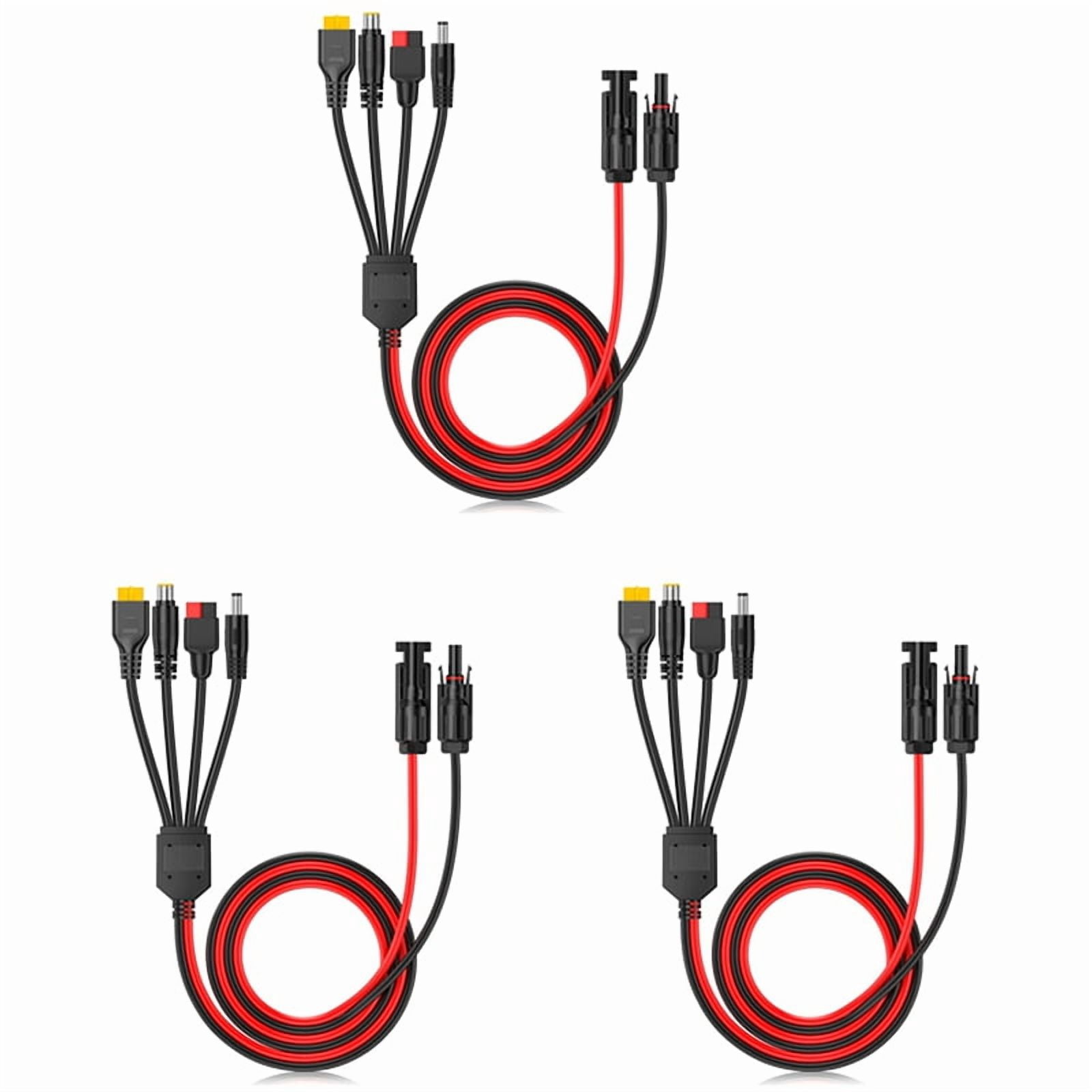 3X 4-in-1 Solar Panel Connector Extension Cable Splitter for Anderson Connector DC Adapter Power Plug Female Conn,3 x 4-in-1 Solar Panel Connector Extension Cable Splitter,As Shown
