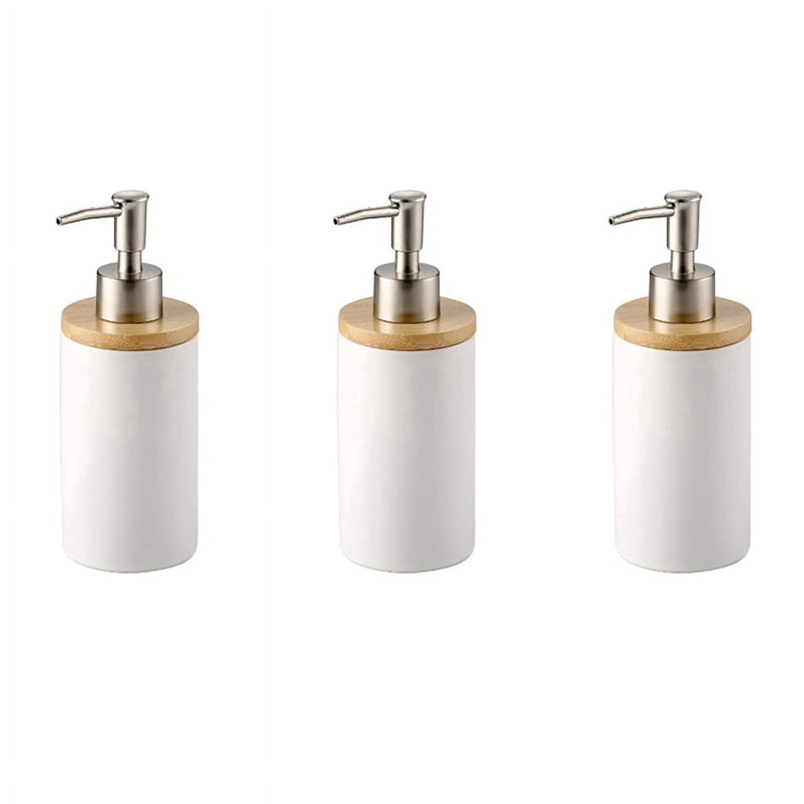 3X 400Ml Ceramic Soap Dispenser, Nordic Style, Lotion Dispenser Soap Dispenser for Kitchen and Bathroom -White