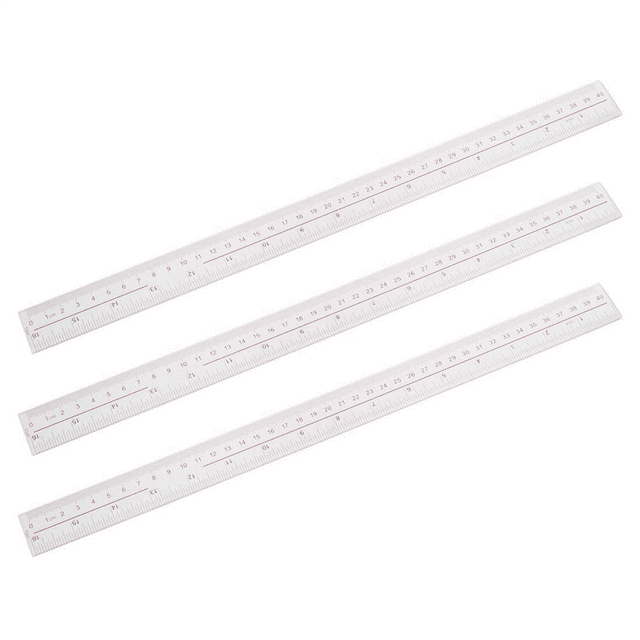 3X 40cm 16 Inches Length Measure Clear Plastic Straight Edge Ruler ...