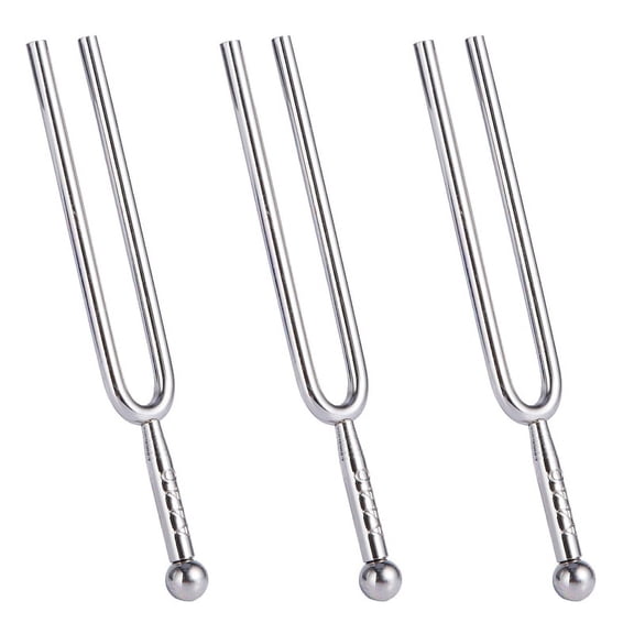 3X 440Hz A Tone Stainless Steel Tuning Fork Tuner Tunning Musical Instrument Gift,3 x A Tuning Fork - "A" tone 440 Hz,Silver